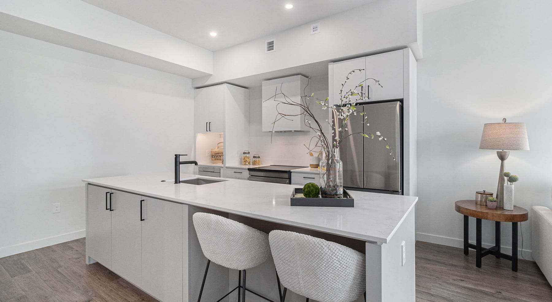 Well-lit kitchen with ample counter space