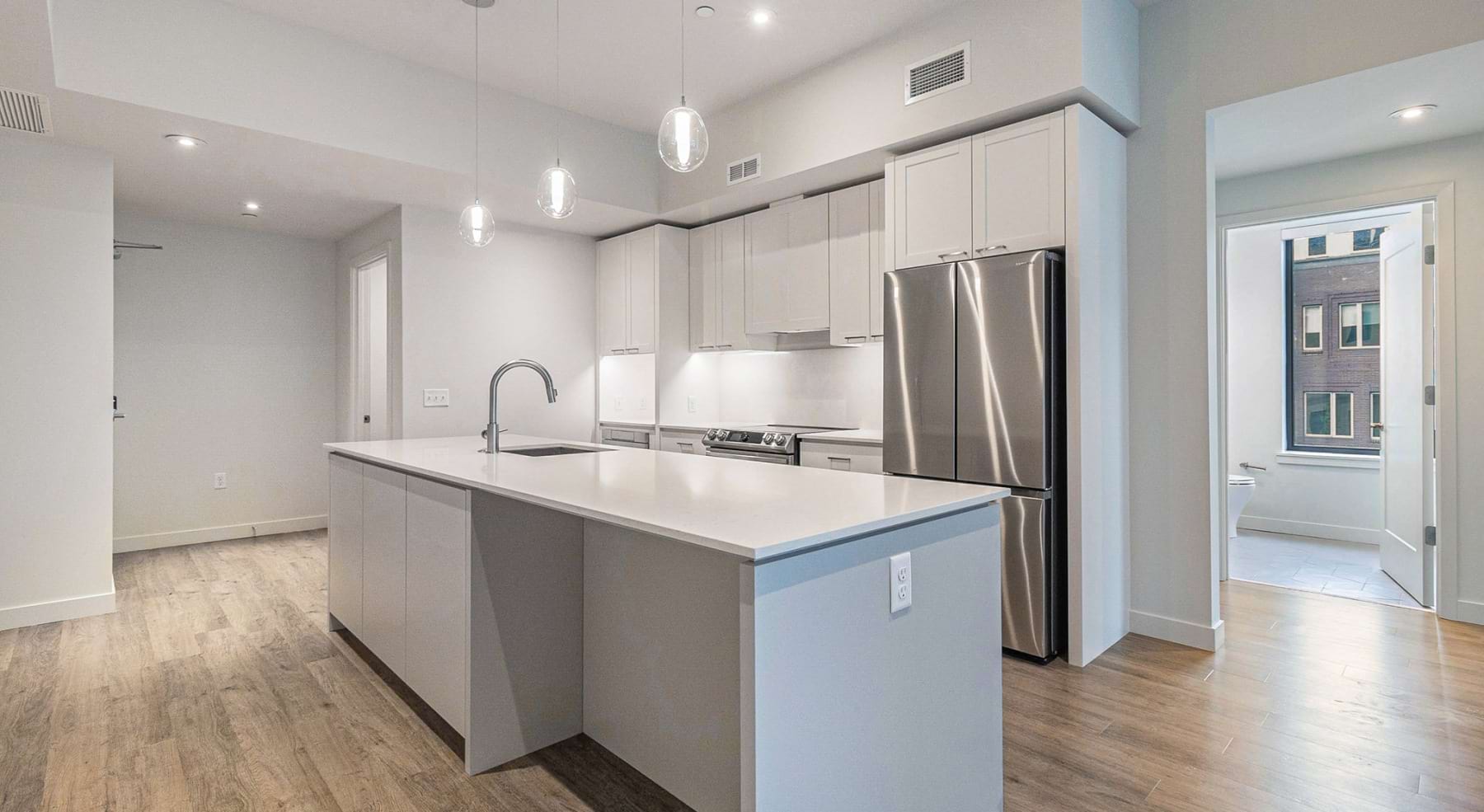 Well-lit kitchen with ample counter space