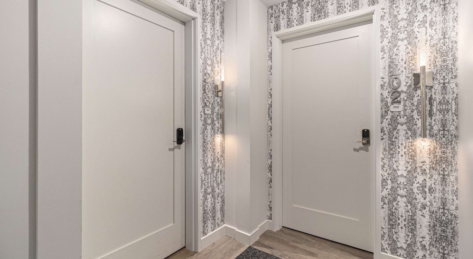  a hallway with doors