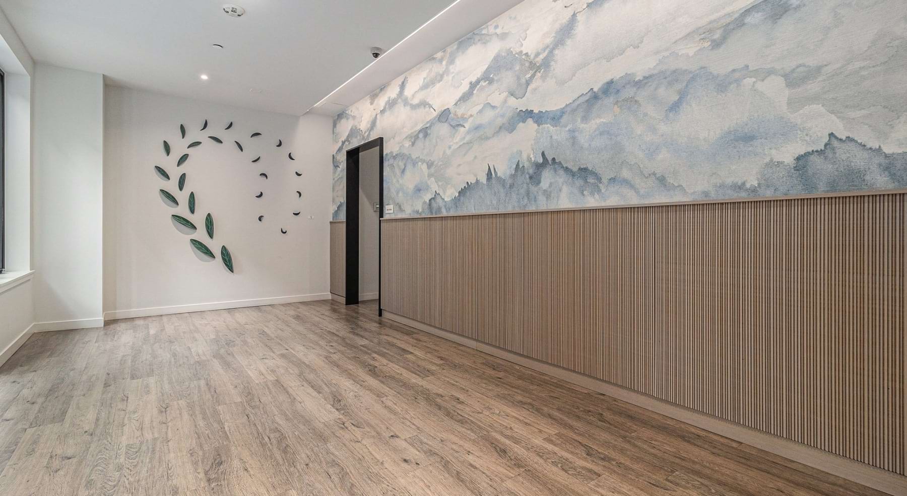 a room with wood-style flooring