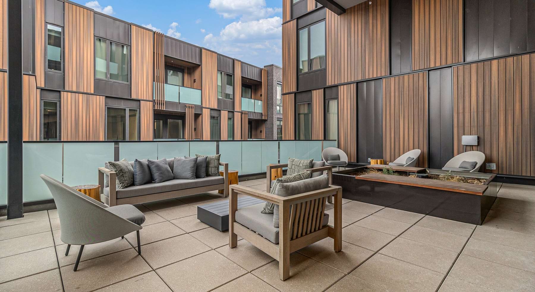 a rooftop lounge space