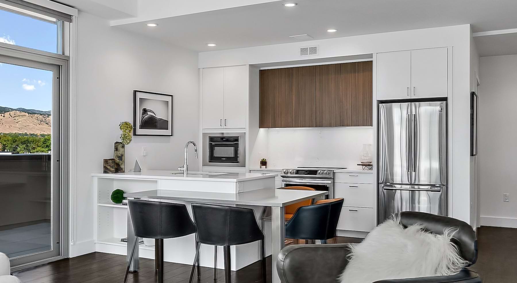 Well-lit kitchen with ample counter space
