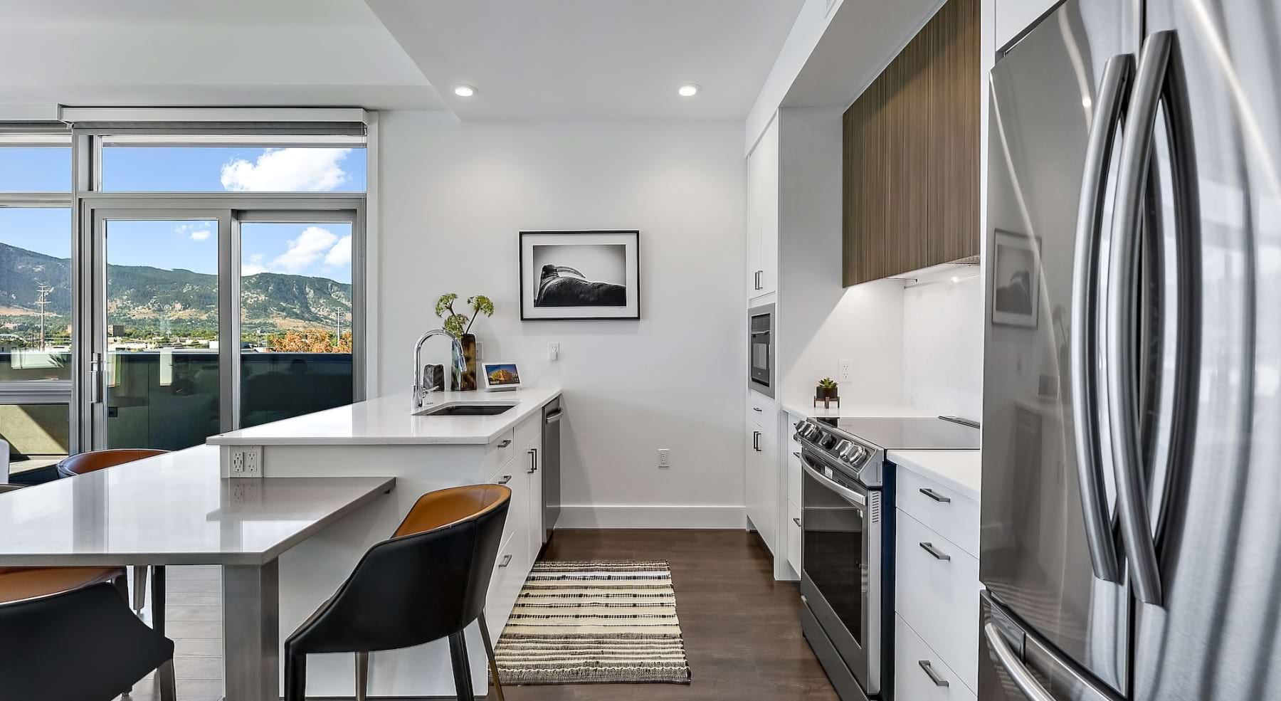 Well-lit kitchen with ample counter space