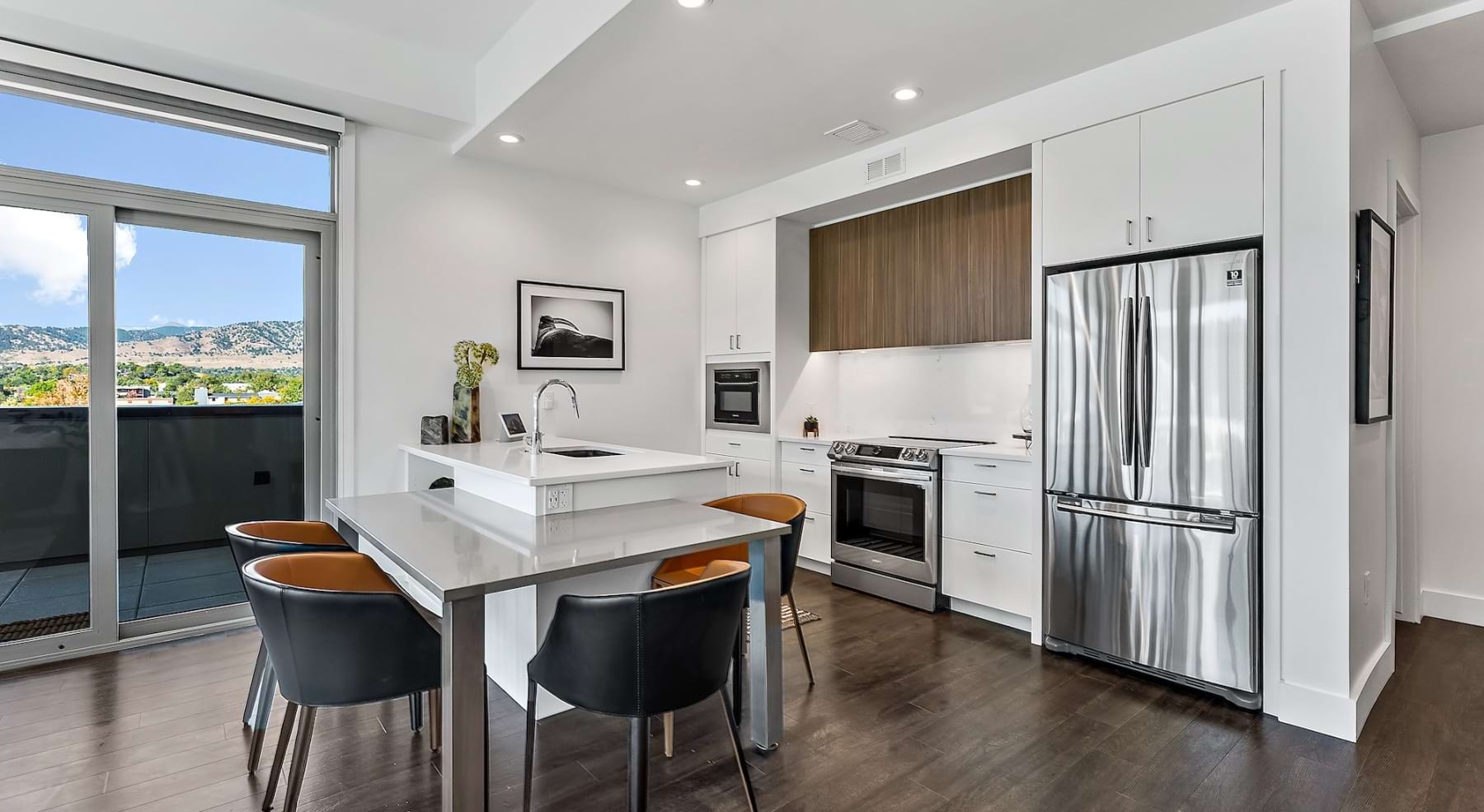 Well-lit kitchen with ample counter space