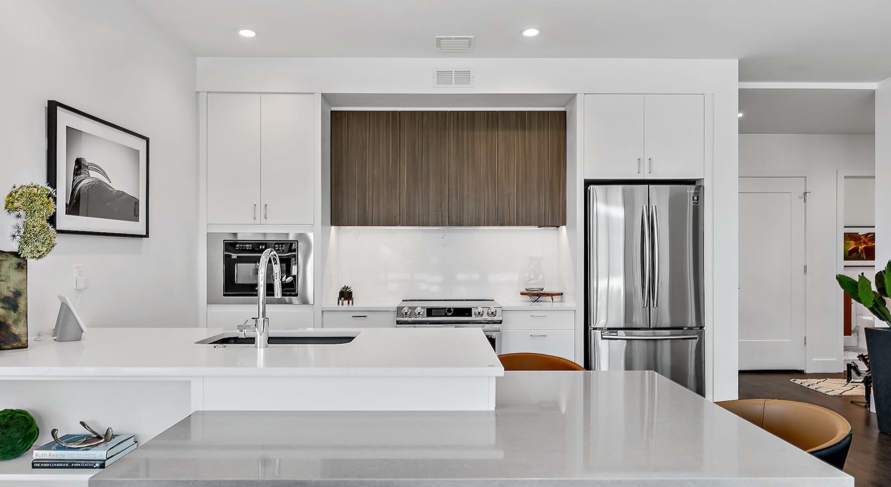 Well-lit kitchen with ample counter space