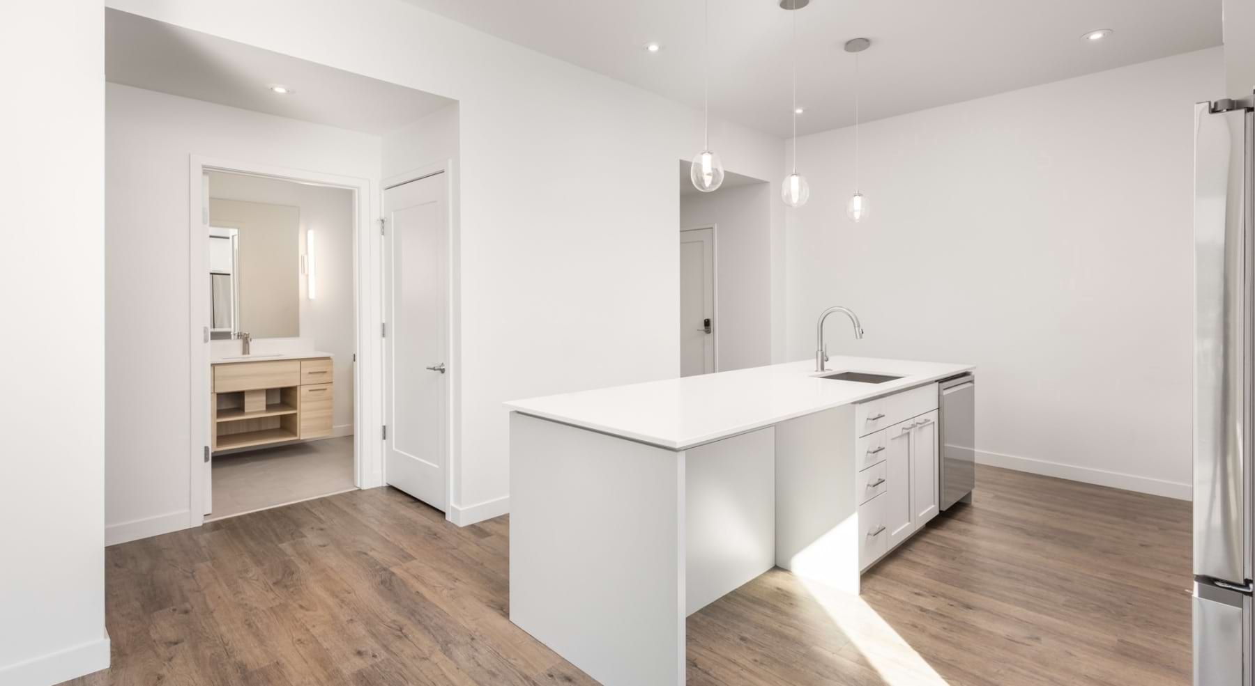 Well-lit kitchen with ample counter space
