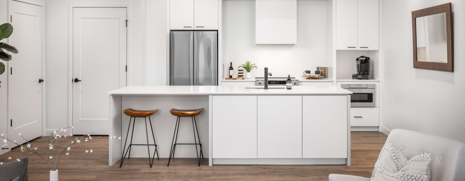 Well-lit kitchen with ample counter space